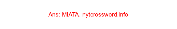Mazda model NYT Crossword Clue